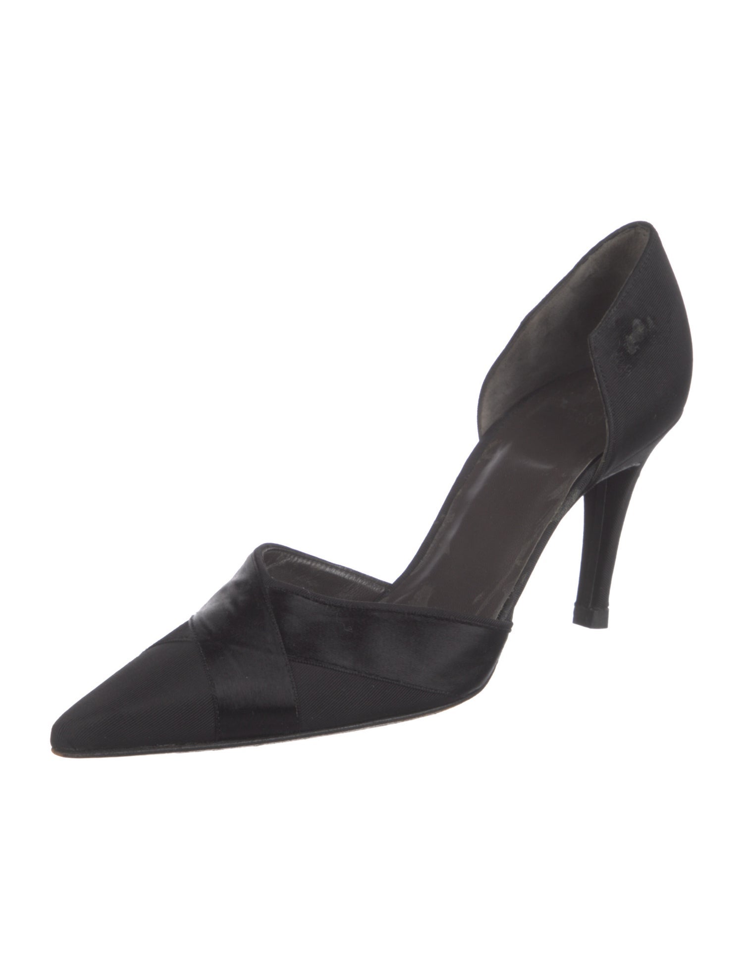 Vera Wang Satin Grosgrain Trim D'Orsay Pumps
