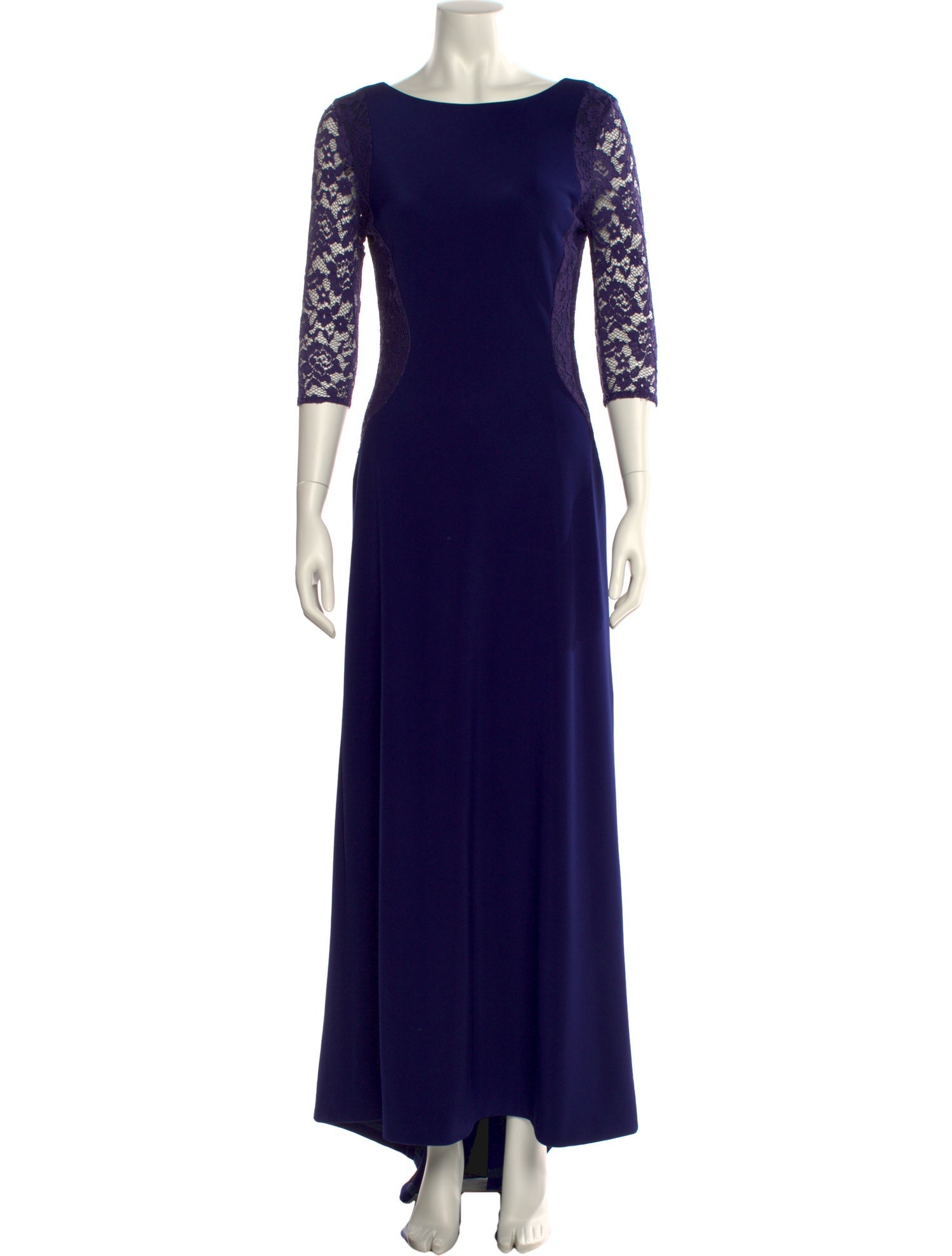 Vera Wang Bateau Neckline Long Dress