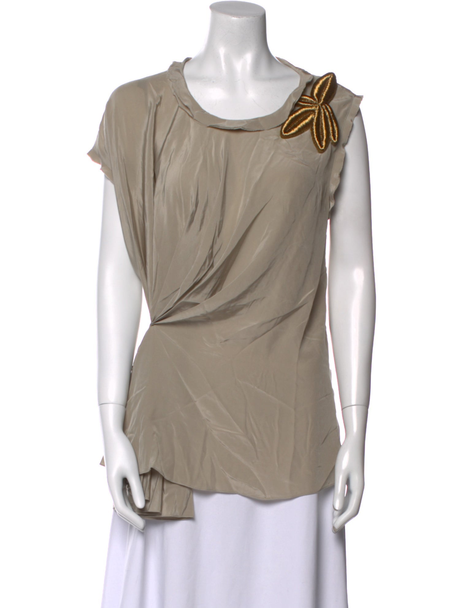 Vera Wang Silk Cowl Neck Blouse