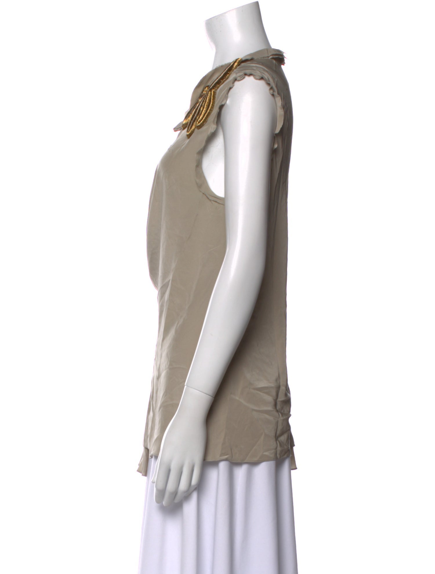 Vera Wang Silk Cowl Neck Blouse