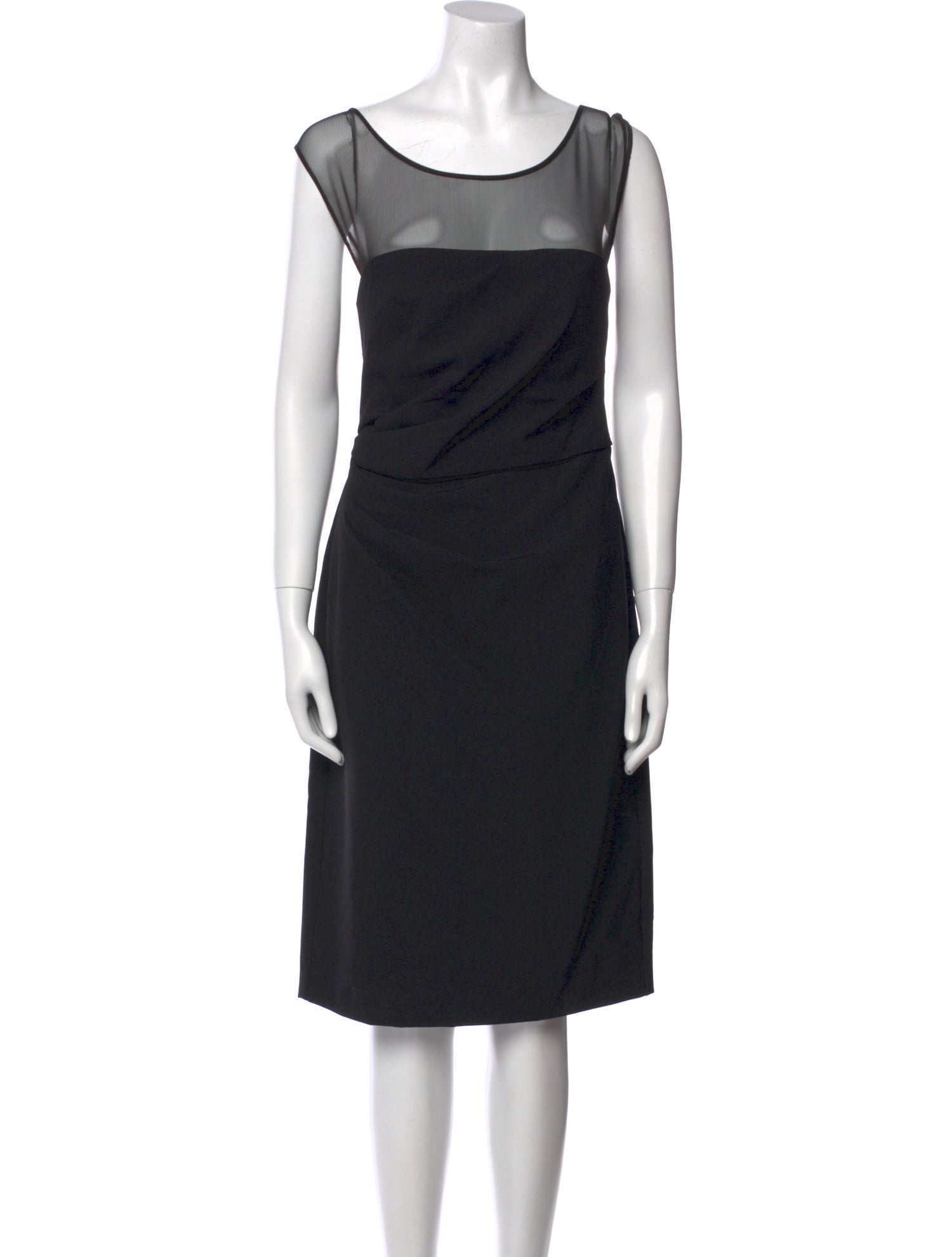 Vera Wang Bateau Neckline Knee-Length Dress