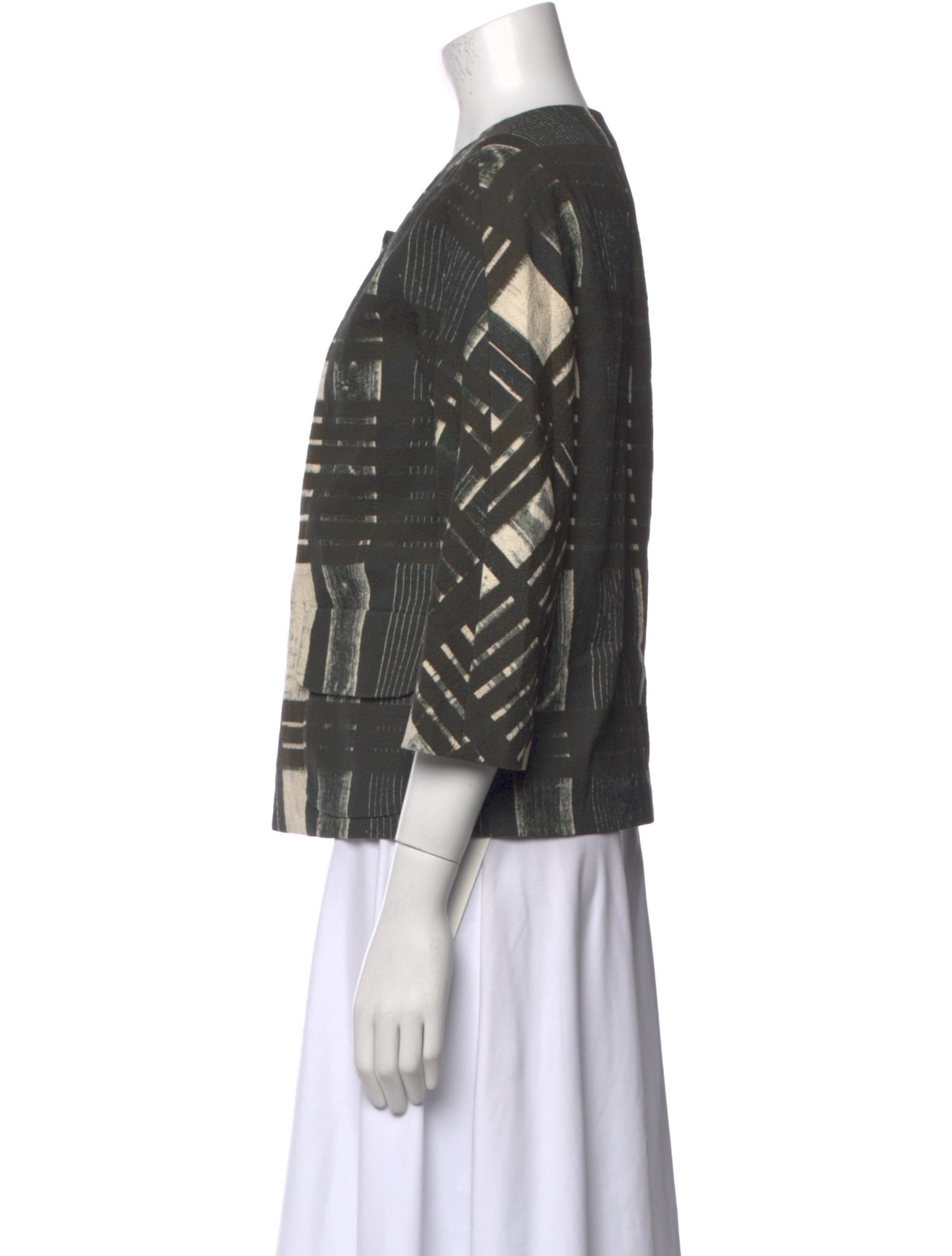 Vera Wang Plaid Print Scoop Neck Crop Top