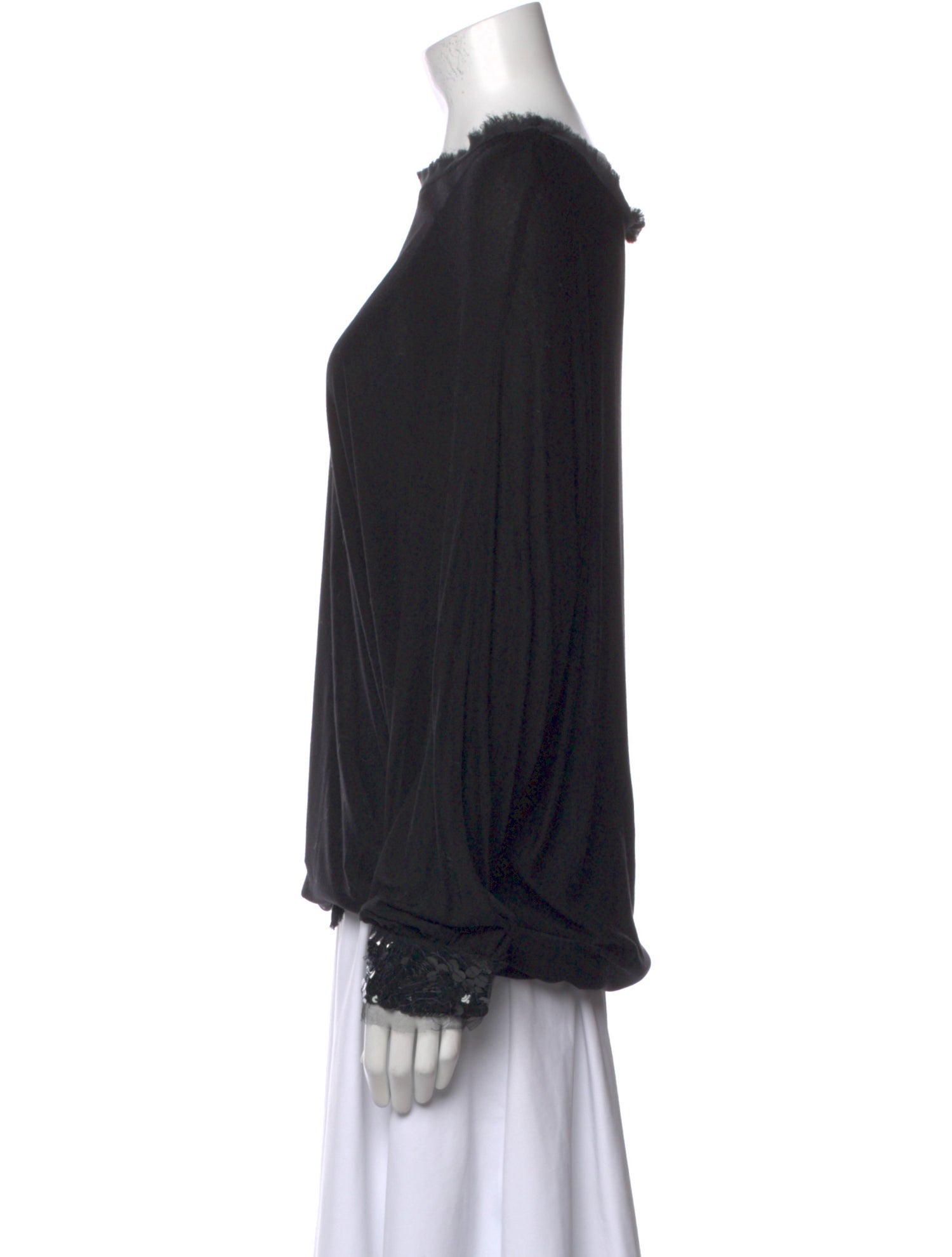 Vera Wang Bateau Neckline Long Sleeve Blouse