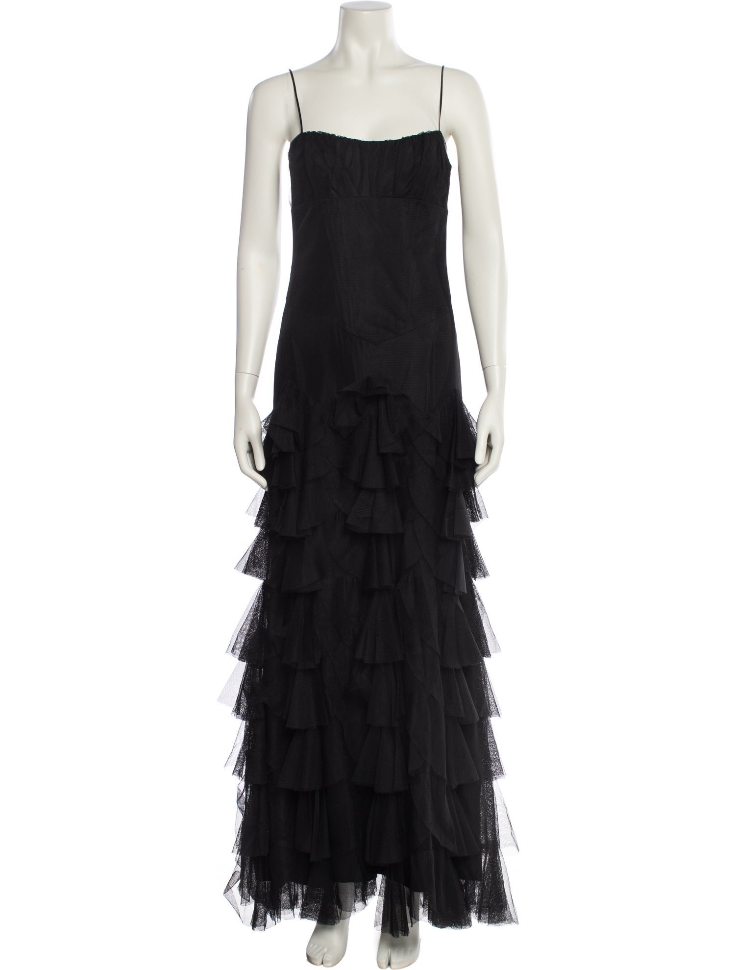 Vera Wang Square Neckline Long Dress