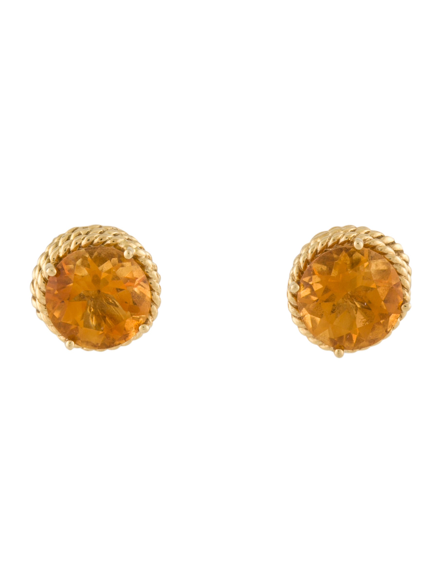 Vera Wang 18K 4.52 ctw Citrine Stud Earrings