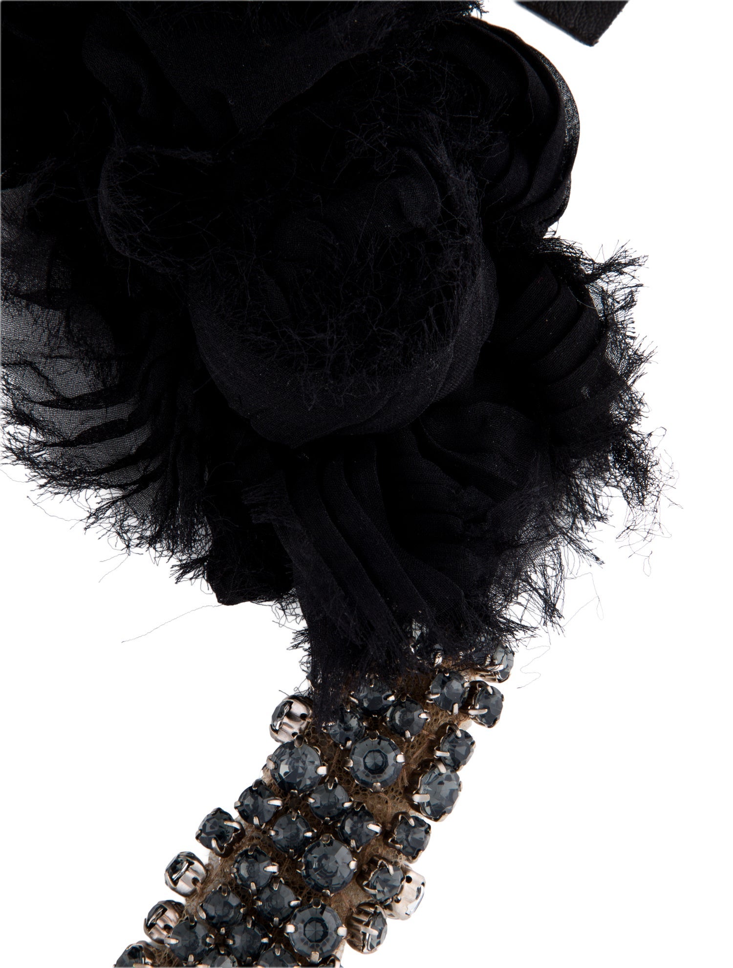 Vera Wang Crystal & Fabric Tie Collar Necklace