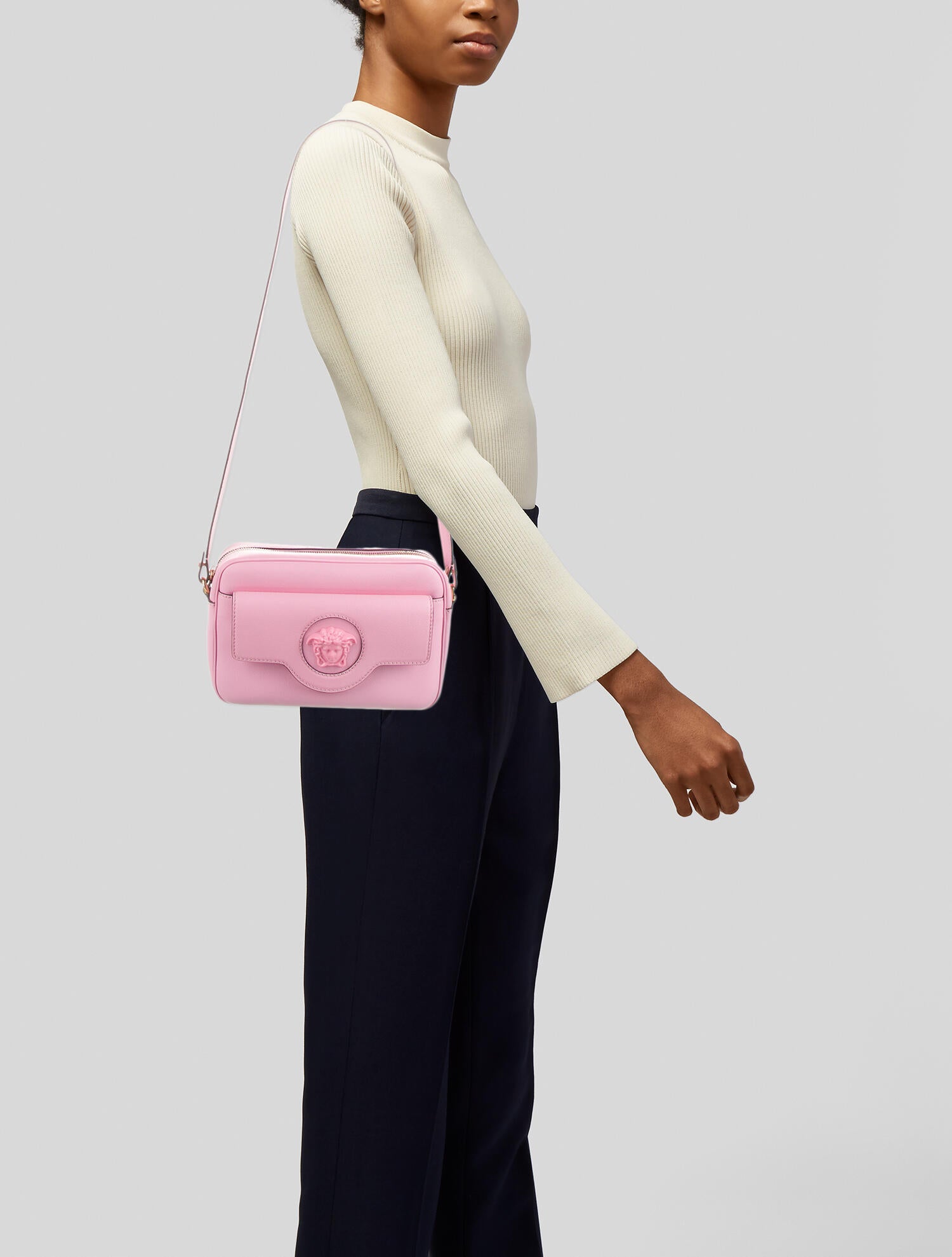 Versace Leather Crossbody Bag Pink Crossbody Bags, Handbags