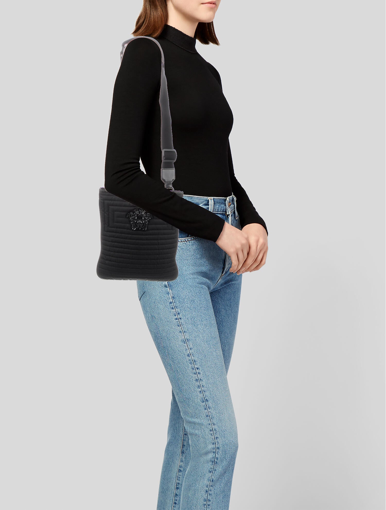 Versace Nylon Crossbody Bag Black Crossbody Bags, Handbags