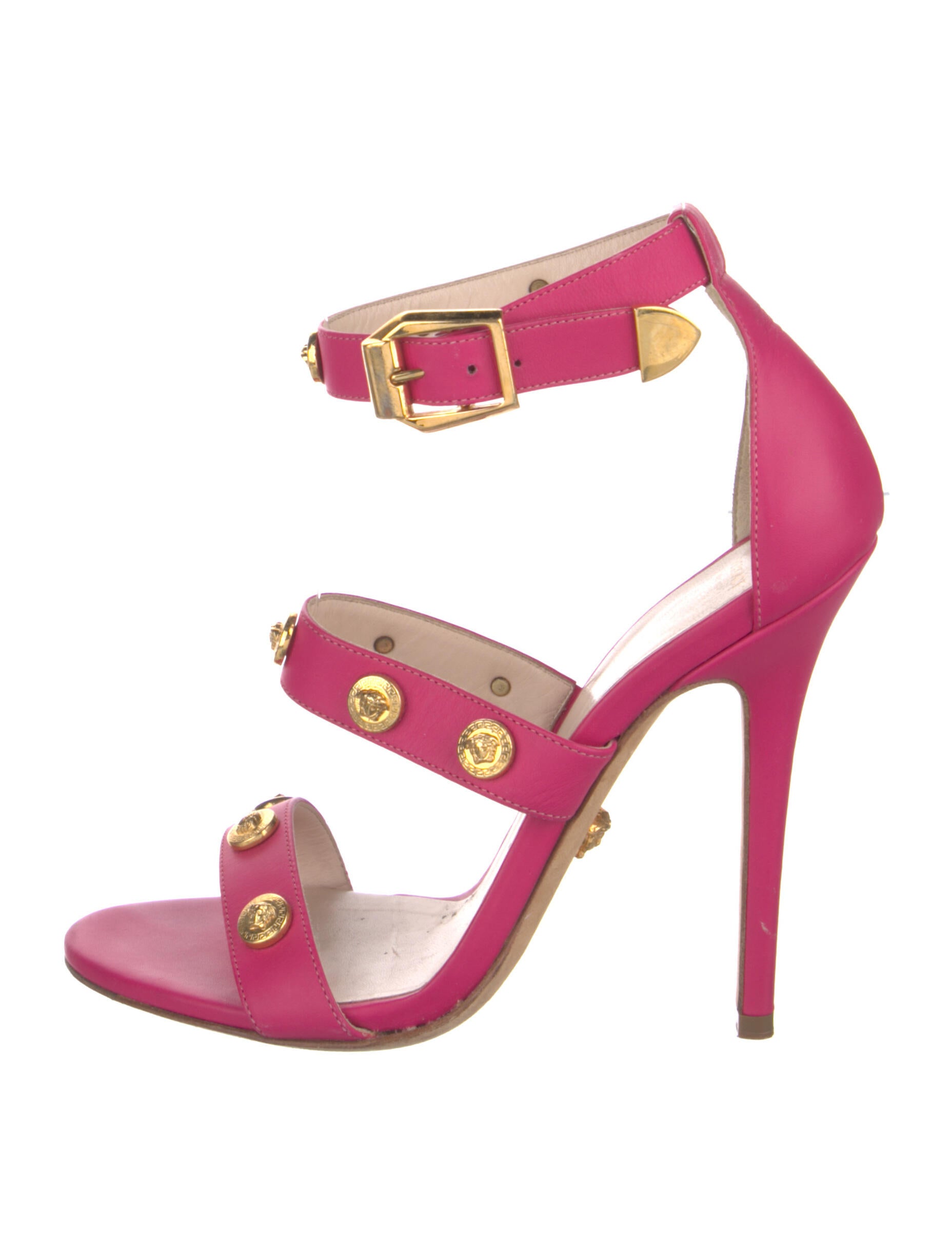 Versace Leather Sandals Pink Sandals, Shoes VES106925 The RealReal