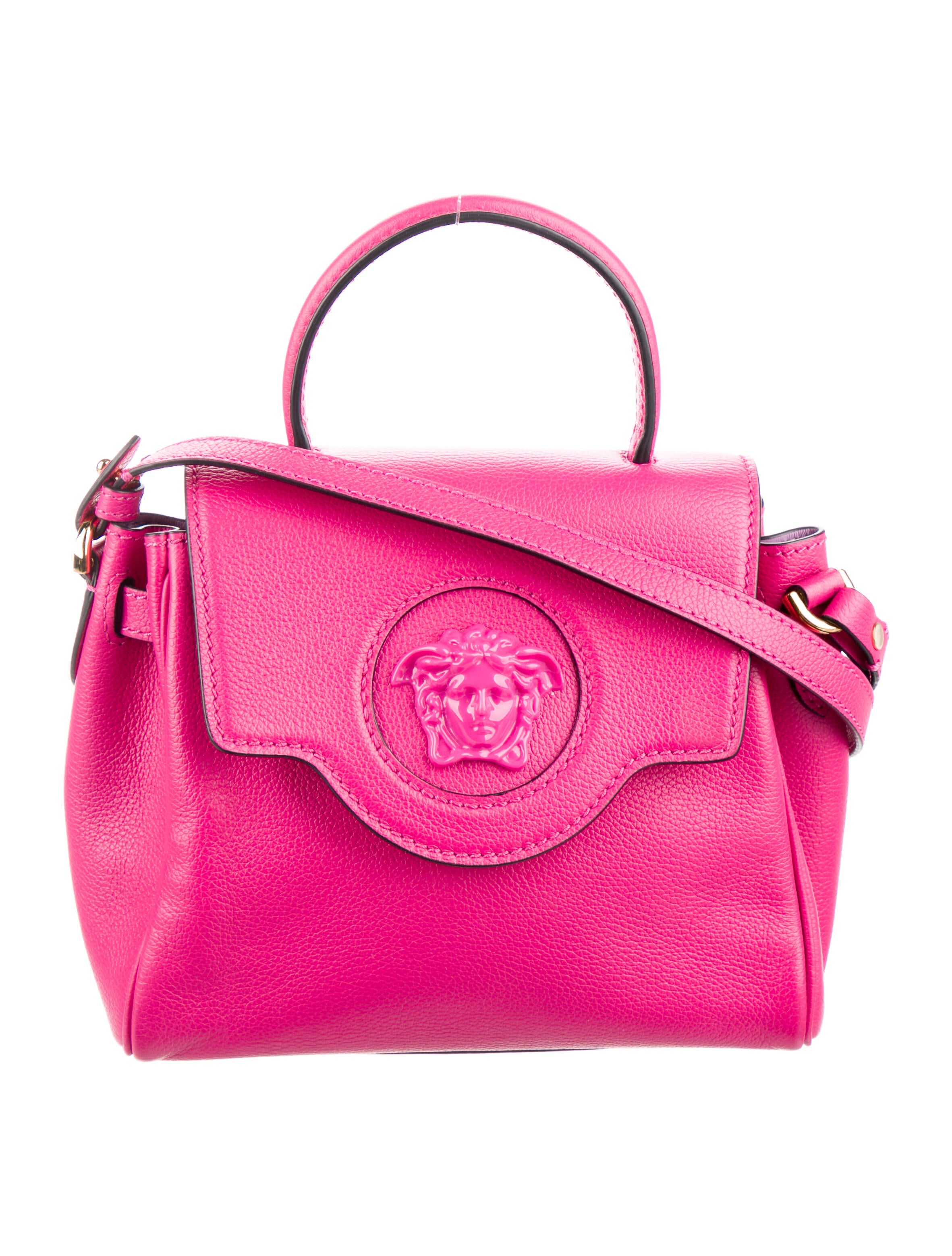 Versace Leather La Medusa Small Crossbody Bag Pink Crossbody Bags