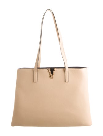 Versace Leather Virtus Tote Bag