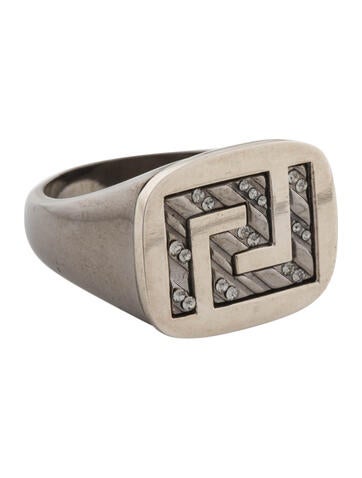 Versace Signet Ring Greek Key 8.5