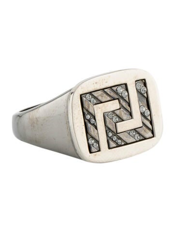 Versace Signet Ring Greek Key 8.5
