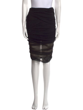 Versace Mesh Accents Knee-Length Skirt