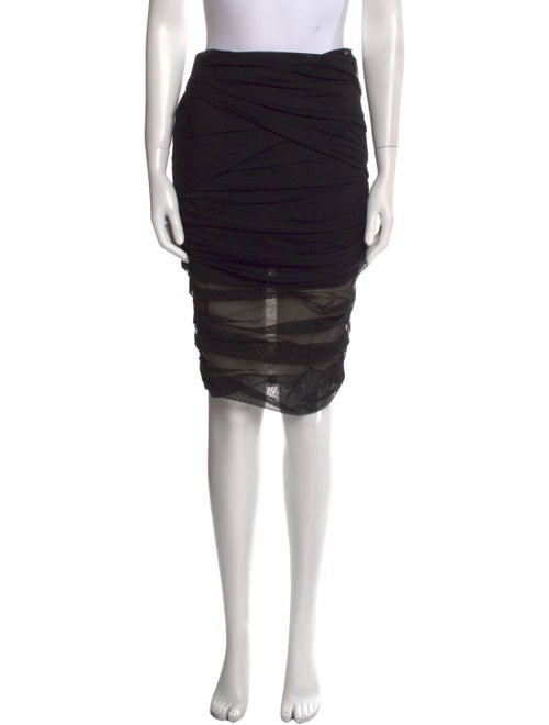 Versace Mesh Accents Knee-Length Skirt