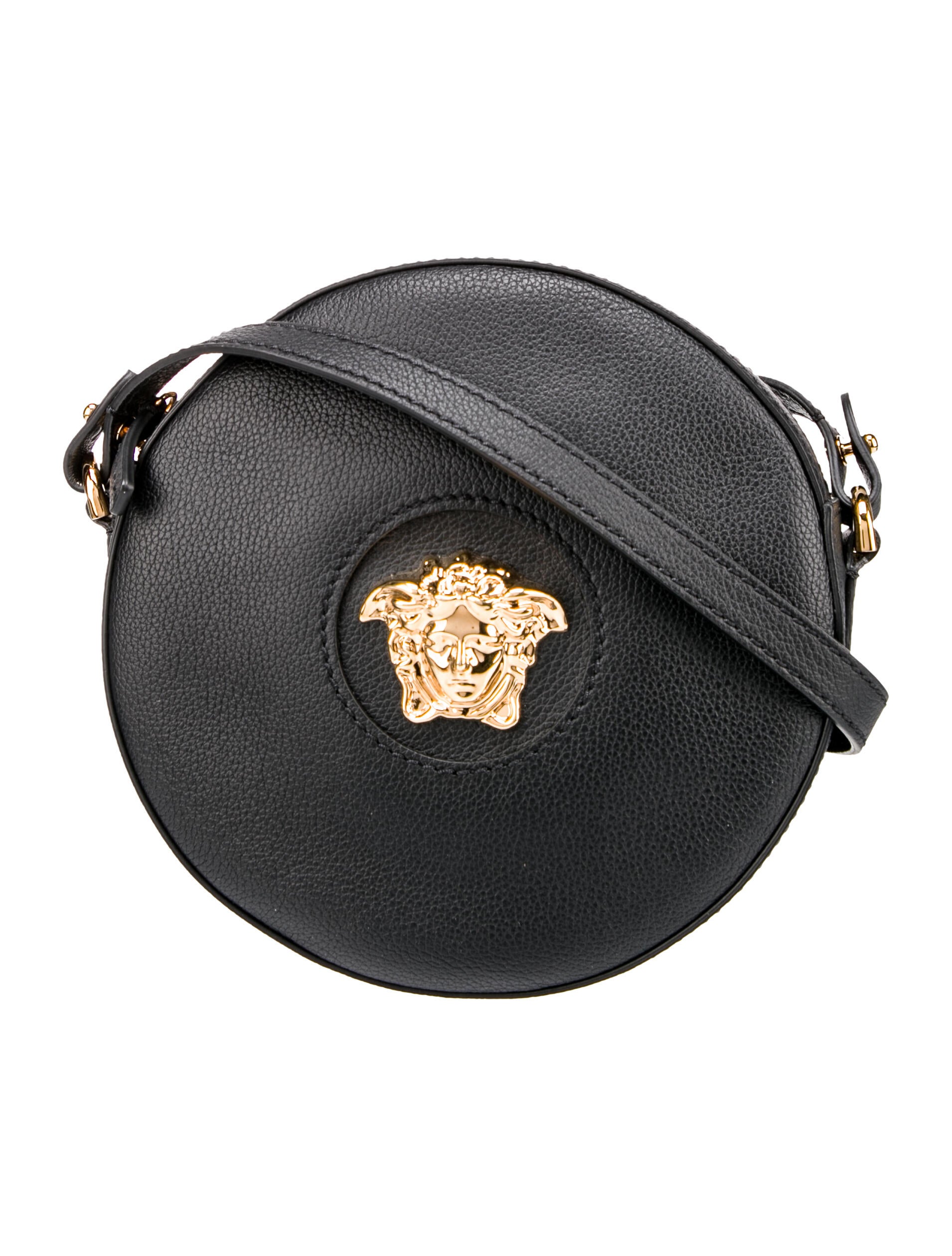 Versace Leather Circle Crossbody Bag Black Crossbody Bags, Handbags