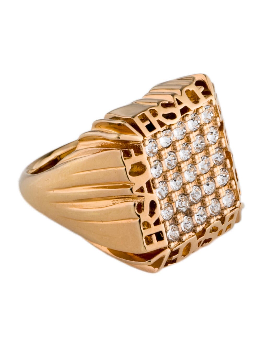 Versace Crystal Logo Ring