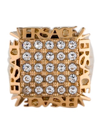 Versace Crystal Logo Ring