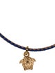 Versace Leather Medusa Head Pendant Necklace