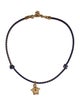 Versace Leather Medusa Head Pendant Necklace