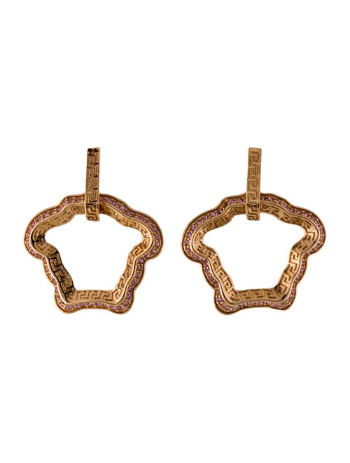 Versace Crystal La Medusa Curve Drop Earrings