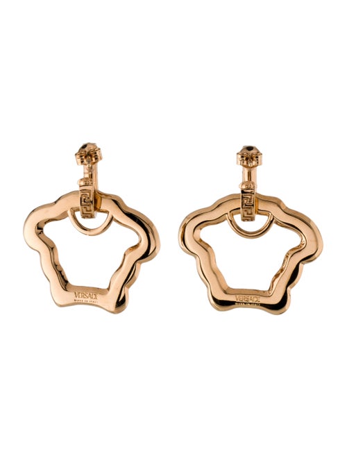 Versace Crystal La Medusa Curve Drop Earrings