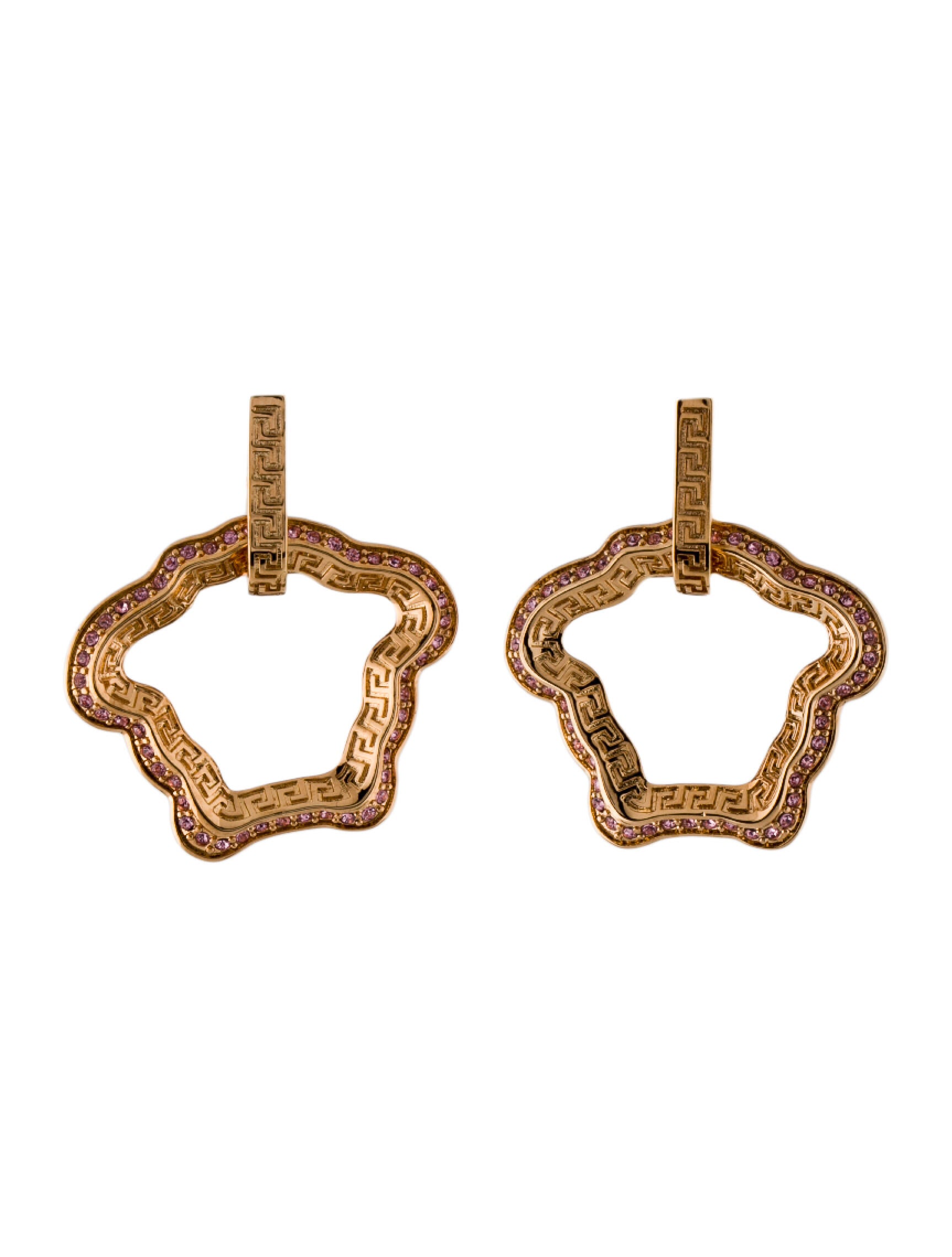 Versace Crystal La Medusa Curve Drop Earrings