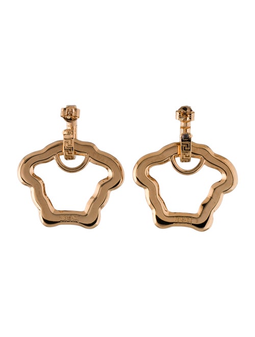 Versace Crystal La Medusa Curve Drop Earrings