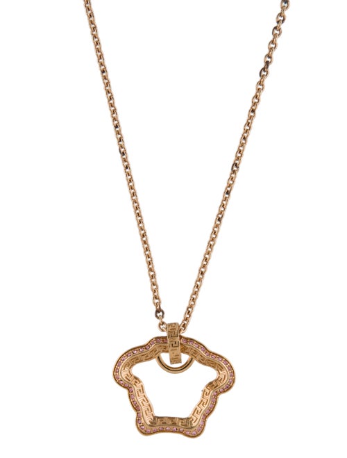 Versace 'La Medusa' Curve Pendant Necklace