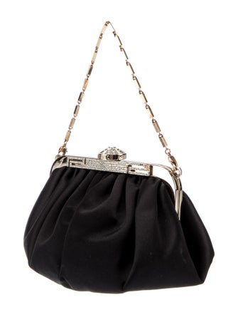 Versace Satin Crystal Embellished Evening Bag