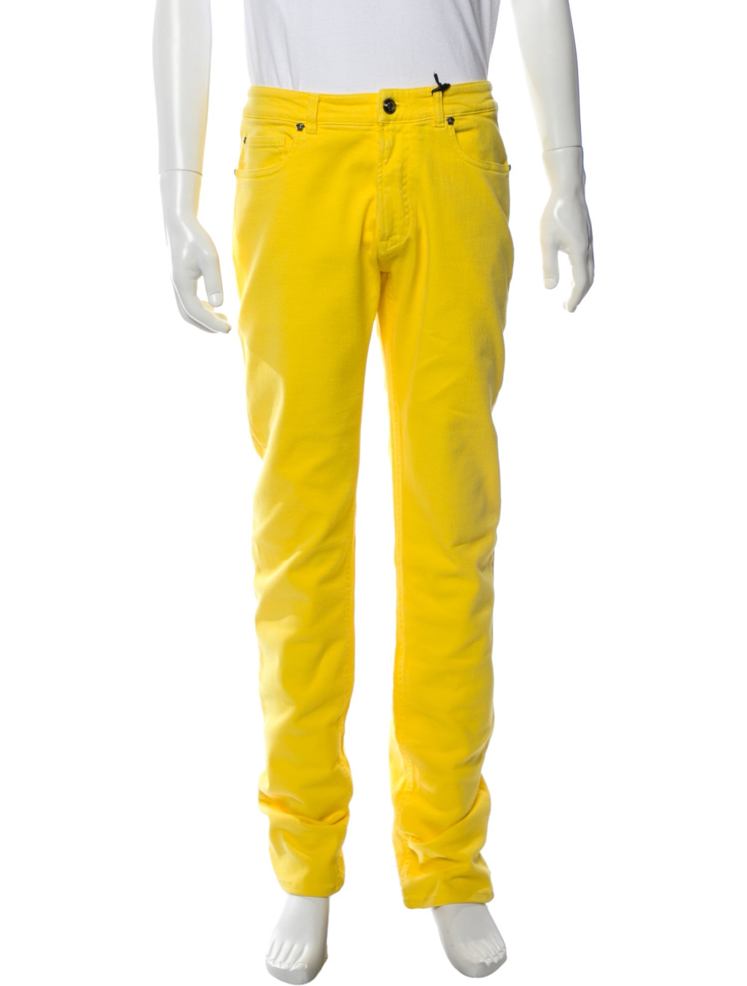 Versace Slim Fit Jeans w/ Tags Yellow, 9.75" Rise Jeans, Clothing VES135116 The RealReal