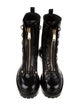 Versace Medusa Insignia Leather Combat Boots