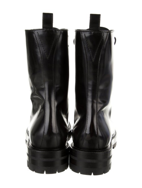 Versace Medusa Insignia Leather Combat Boots