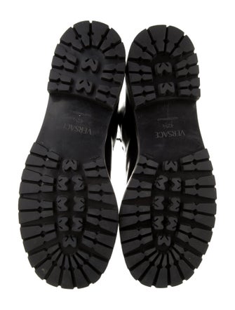 Versace Medusa Insignia Leather Combat Boots