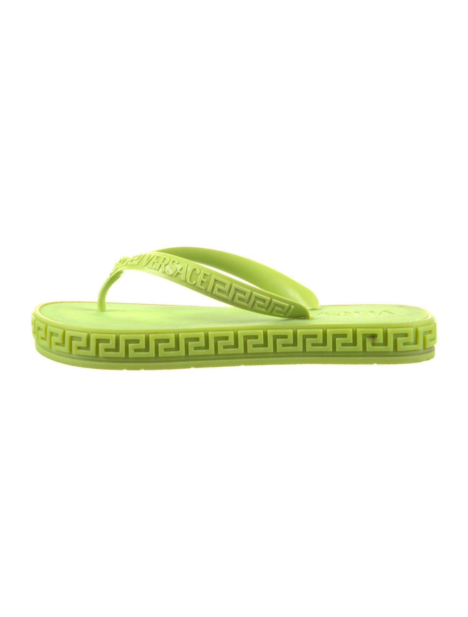 Versace Flip Flops Green Sandals, Shoes VES138621 The RealReal