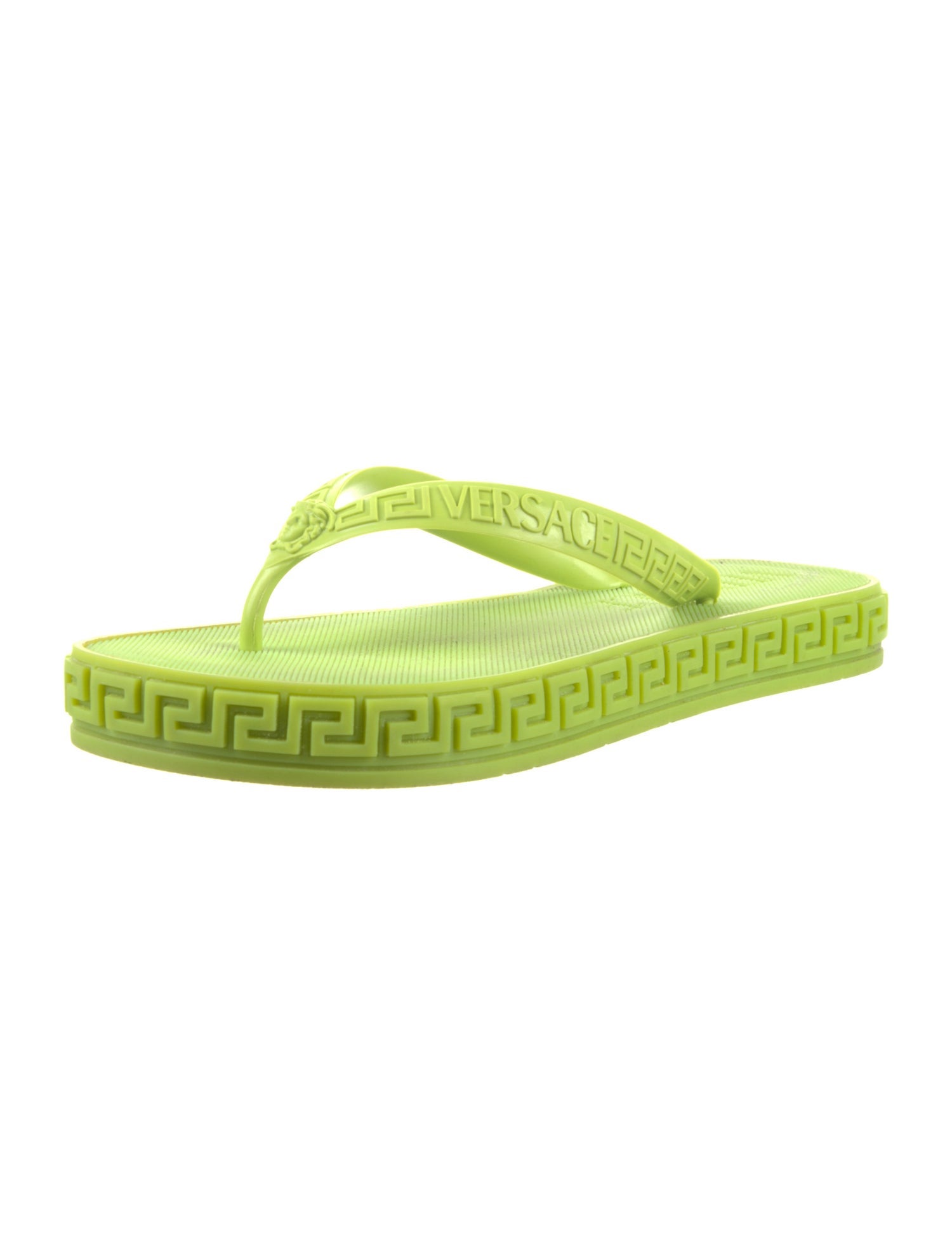 Versace Flip Flops Green Sandals, Shoes VES138621 The RealReal