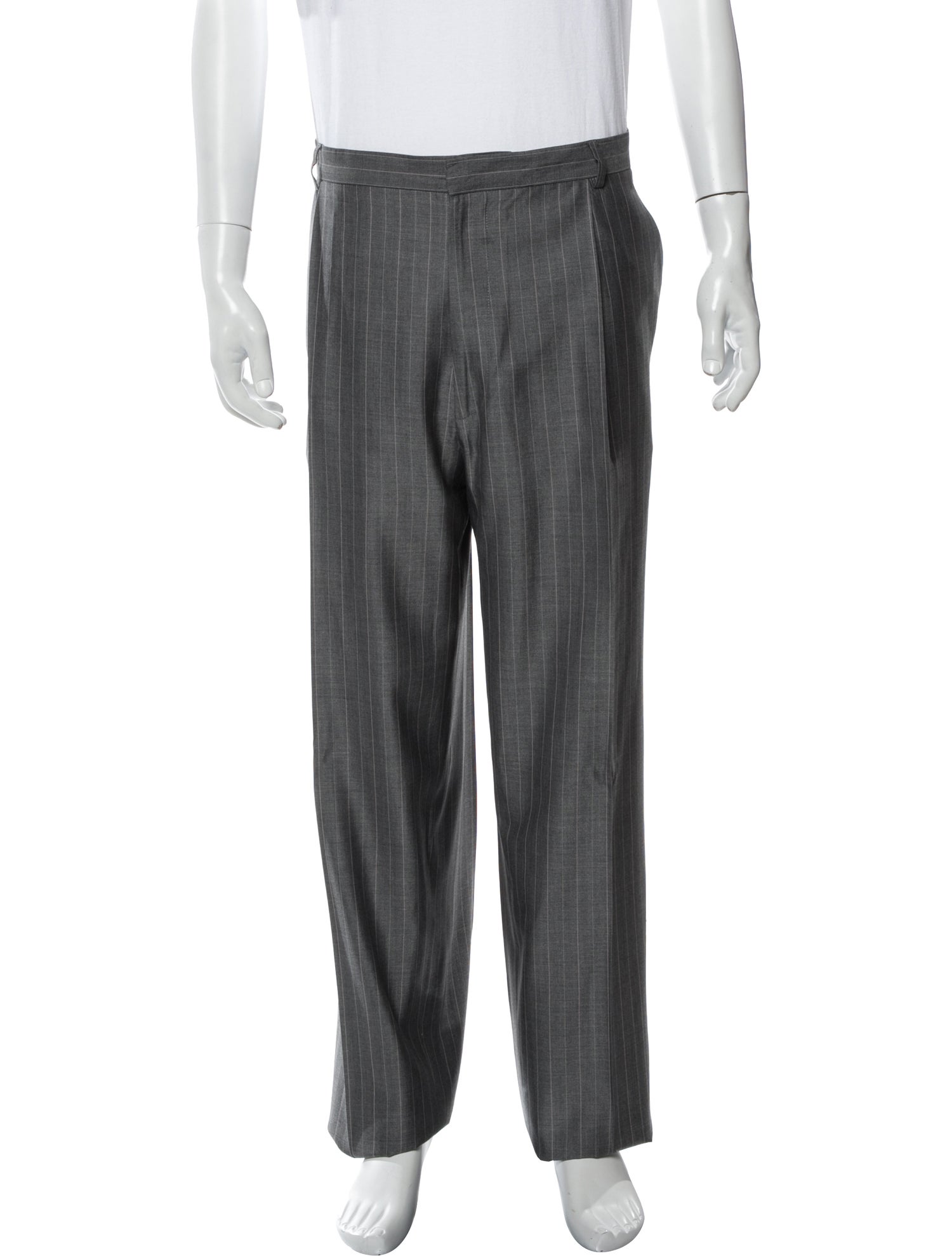 VERSACE CLASSIC Size 30 Beige Solid Polyester Elastane Pleated Dress Pants main image 1