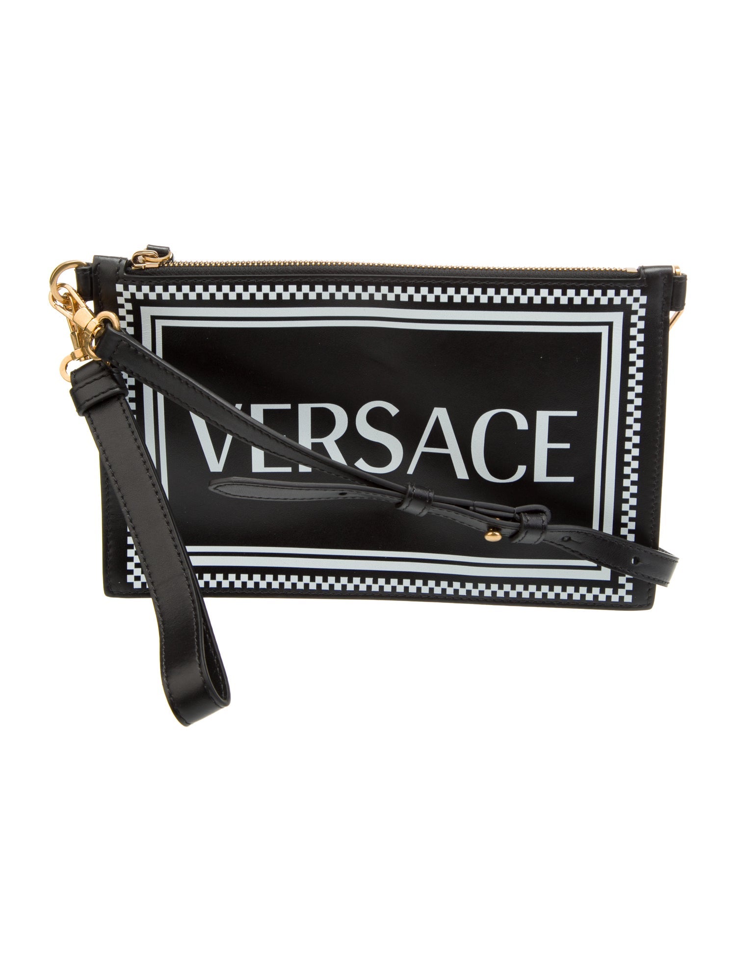Versace Printed Leather Crossbody Bag Black Crossbody Bags, Handbags