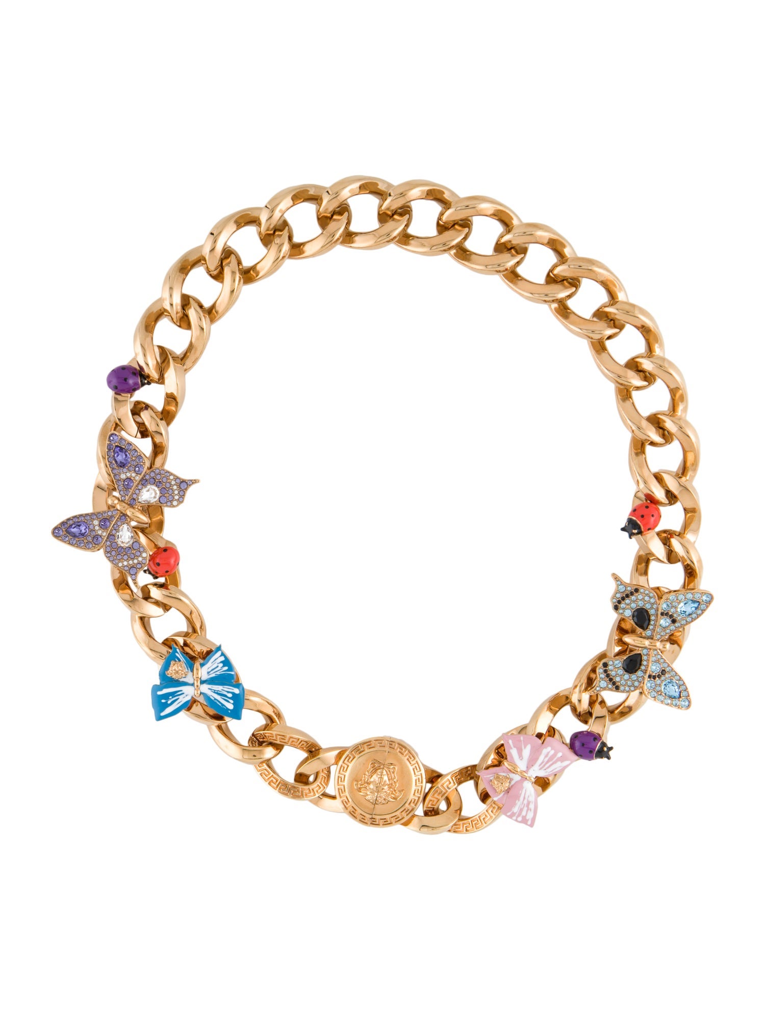 X DuaLipa Crystal & Enamel 'Butterflies" Collar Necklace