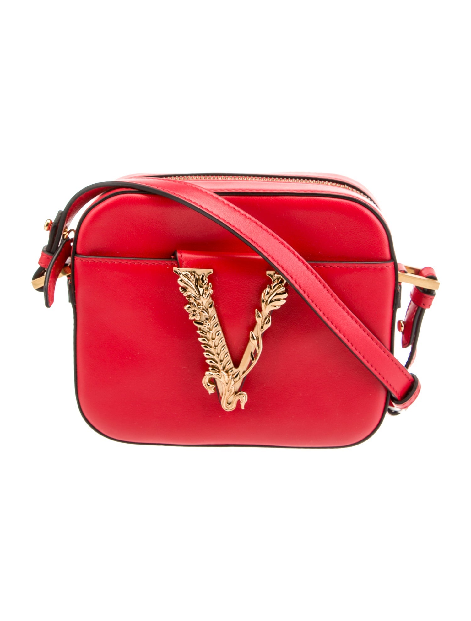 Versace Virtus Camera Bag Red Crossbody Bags Handbags