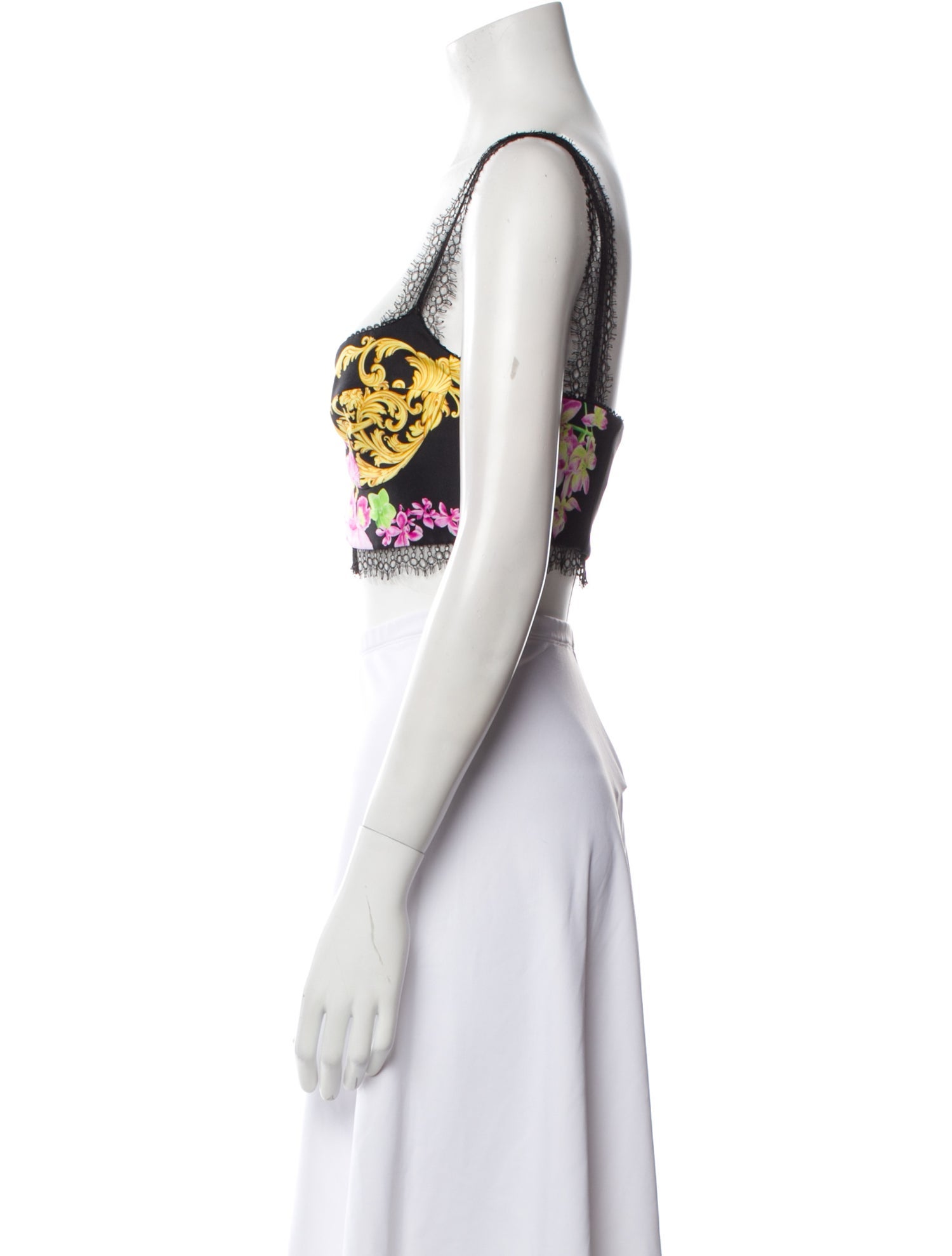 Versace Silk Paisley Print Crop Top w/ Tags