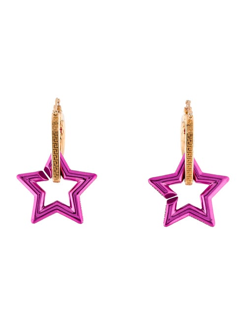 Versace Star & Heart Drop Hoop Earrings