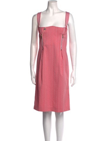 Versace Dresses Plaid Print Knee-Length Dress Us8, It44 | M