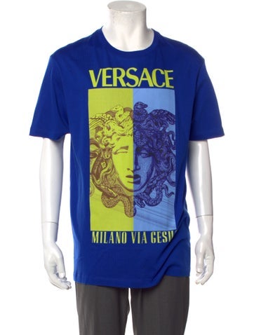 Versace T-Shirts Graphic Print Crew Neck T-Shirt L