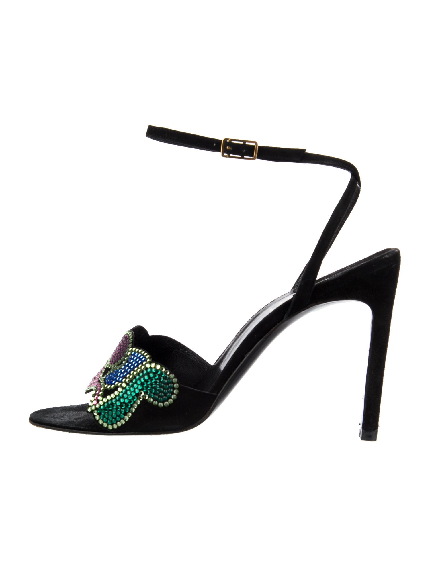 Versace Suede Patterned Slingback Sandals