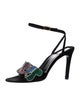 Versace Suede Patterned Slingback Sandals