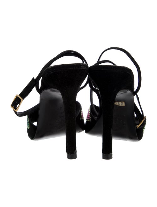 Versace Suede Patterned Slingback Sandals