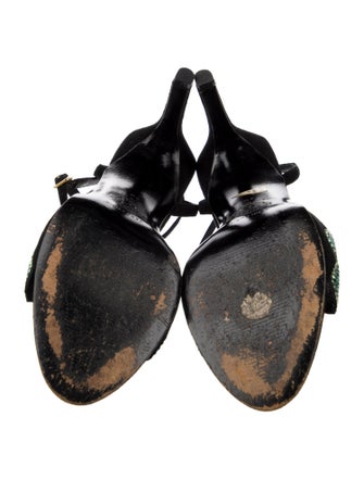 Versace Suede Patterned Slingback Sandals