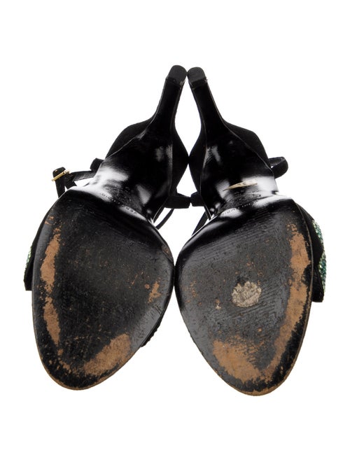 Versace Suede Patterned Slingback Sandals