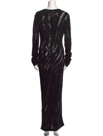 Versace Scoop Neck Long Dress